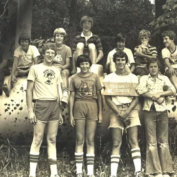 A group of young boys at Y Camp